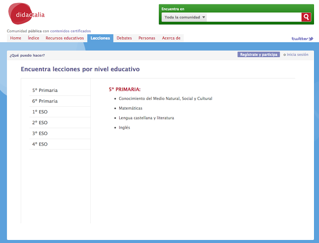 Lecciones Didactalia: recursos por curso y asignatura. Lecciones Didactalia: recursos por curso y asignatura.
