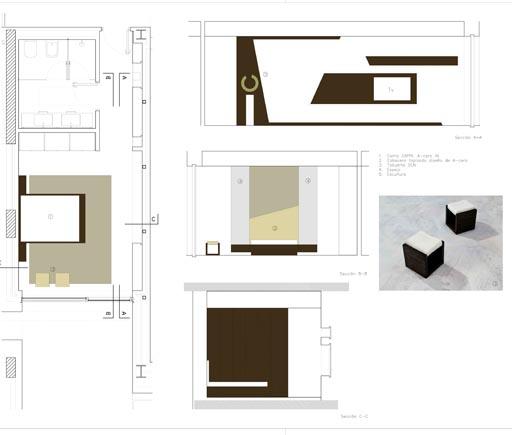 A-cero Projects Nueva propuesta para el interiorismo de la vivienda A-cero en Beirut: Planta Primera