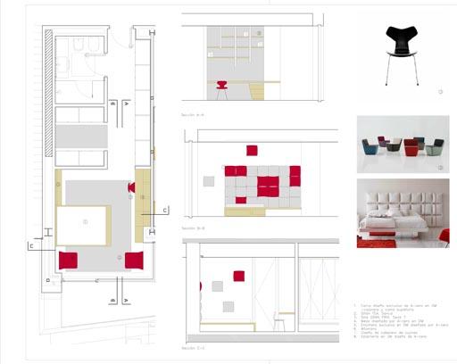 A-cero Projects Nueva propuesta para el interiorismo de la vivienda A-cero en Beirut: Planta Primera