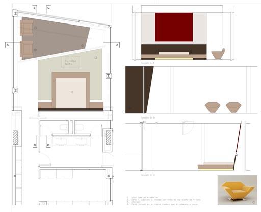 A-cero Projects Nueva propuesta para el interiorismo de la vivienda A-cero en Beirut: Planta Primera