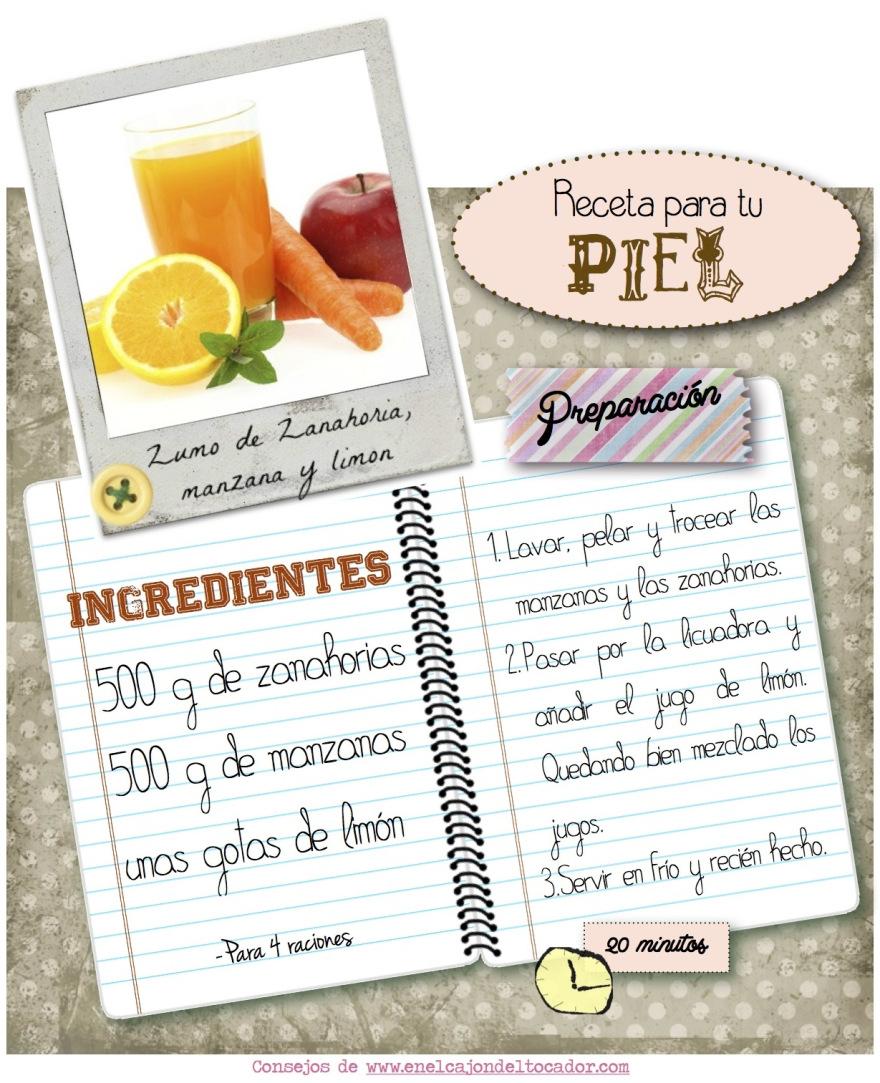 Receta especial Piel: Zumo de Zanahoria y manzana receta piel
