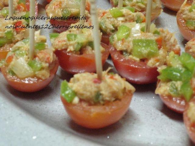 Pinchos de Cherrys rellenos Pinchos de Cherrys rellenos