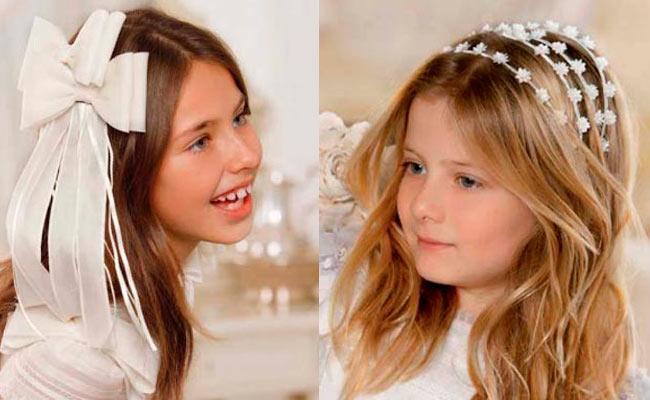 niñas con peinados para la Comunión pienados2 Complementos de Comunión para el pelo