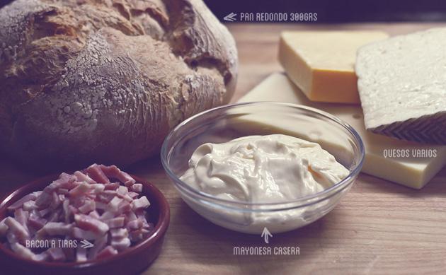 Fondue en pan redondo para 2 - ingredientes Fondue en pan redondo para 2 - ingredientes