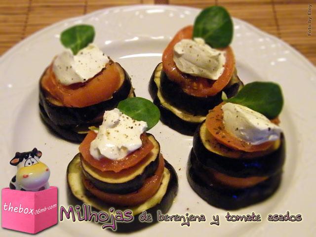 Milhojas de berenjena y tomate asados Milhojas de berenjena y tomate asados