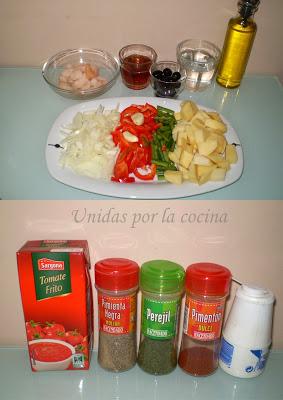 Bacalao en salsa de Tomate con Gambas Bacalao en salsa de Tomate con Gambas