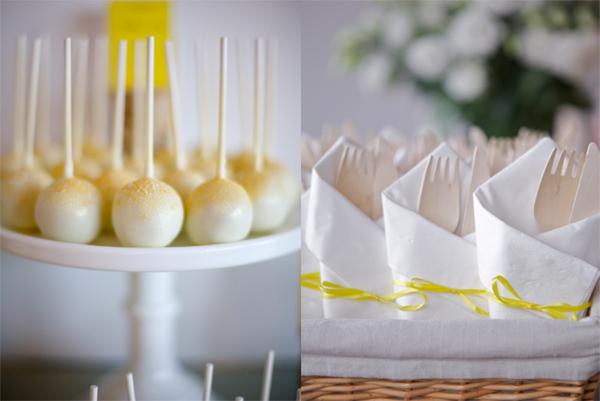 Baby Shower de amarillo y gris