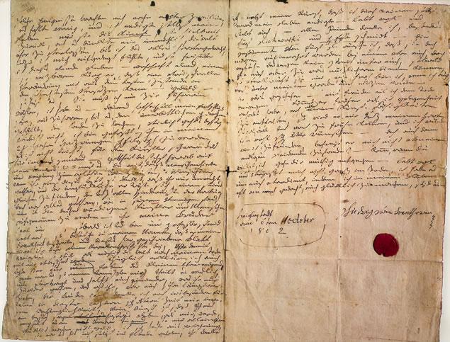Una cara del testamento de Heiligenstadt, de Beethoven testamento beethoven, beethoven testament, testamento de Heiligenstadt, heiligenstadt