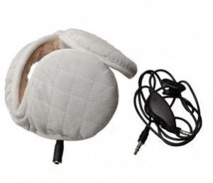 auriculares-estéreo-blanco Auriculares con orejera caliente de color blanco