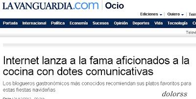 “Blog de cuina de la dolorss” en el diario La Vanguardia “Blog de cuina de la dolorss” en el diario La Vanguardia