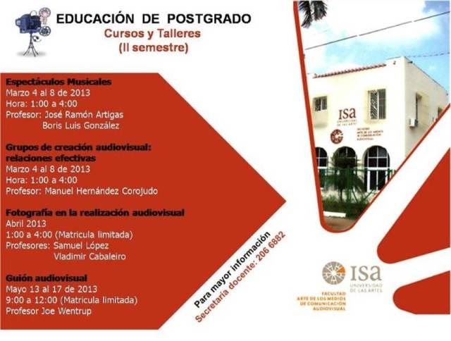 Información sobre Postgrados de FAMCA para el segundo semestre del curso 2012-2013 Información sobre Postgrados de FAMCA para el segundo semestre del curso 2012-2013