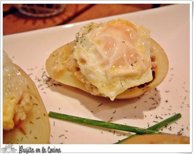 Patatitas con revuelto de salmón Patatitas con revuelto de salmón
