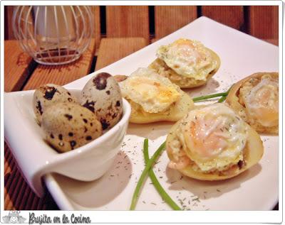 Patatitas con revuelto de salmón Patatitas con revuelto de salmón