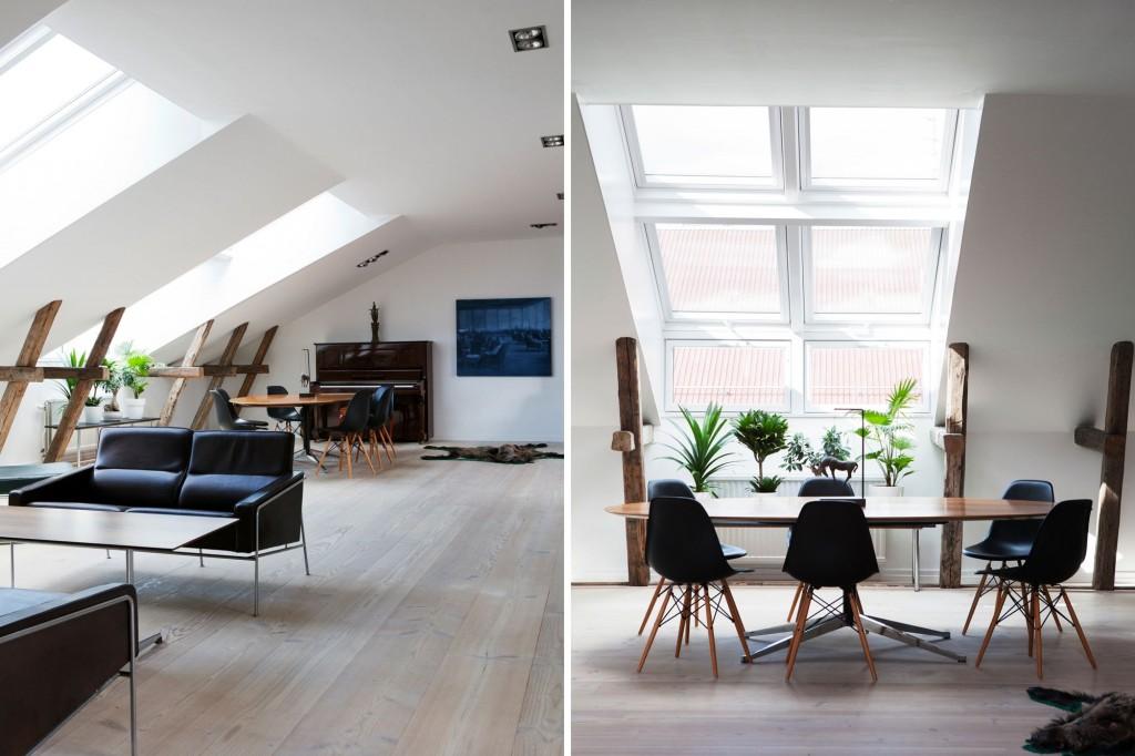 El salón de un espectacular ático El salón de un espectacular ático