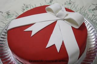 Tarta fondant de lazo