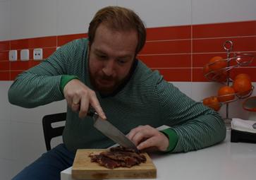 Ensalada de mojama de atún y naranjas con hinojo al aroma de limón y unos Papá Noeles comestibles