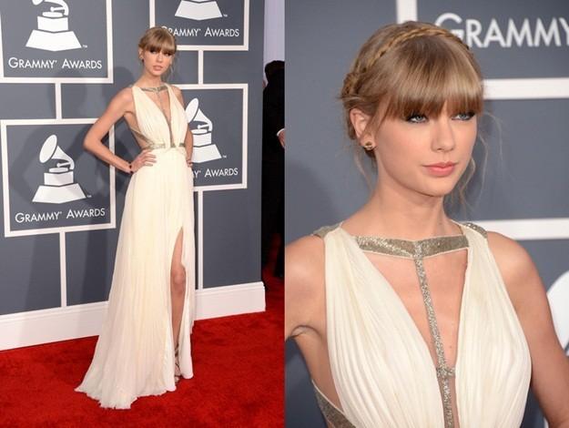 Taylor Swift: look blanco radiante de J.Mendel en los Grammy 2013