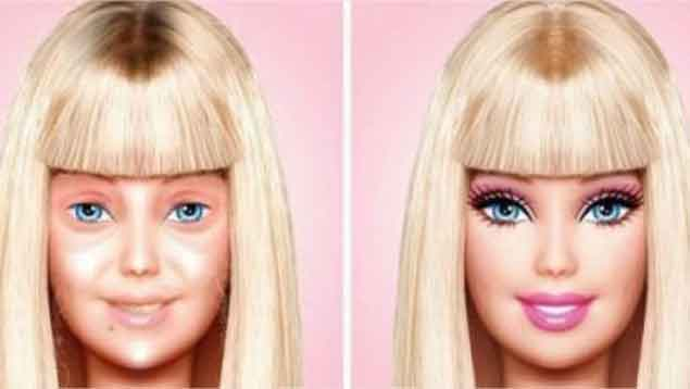 La Barbie sin maquillaje sorprende a muchos La Barbie sin maquillaje sorprende a muchos