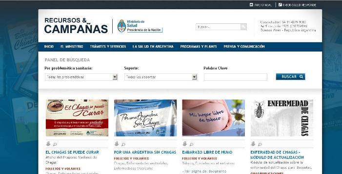 Nuevo banco de recursos y campañas en la web del Ministerio de Salud.