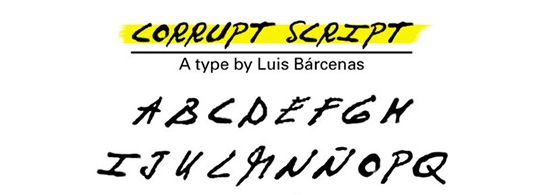 Corrupt script, la tipografía para tu contabilidad en 'B' Corrupt script, la tipografía para tu contabilidad en 'B'