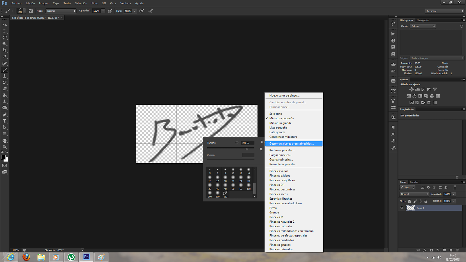 Crea un pincel con tu firma para Photoshop fácilmente
