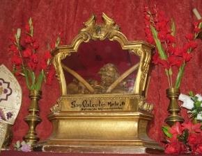 Supuestas reliquias de San Valentin que descansan en la Iglesia de San Antón, en Madrid