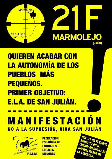 ADHESIÓN OFICIAL DEL PSOE DE MARMOLEJO A LA MANIFESTACIÓN DEL DÍA 21 DE FEBRERO