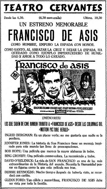 Granada y el cine en las primeras semanas de 1963