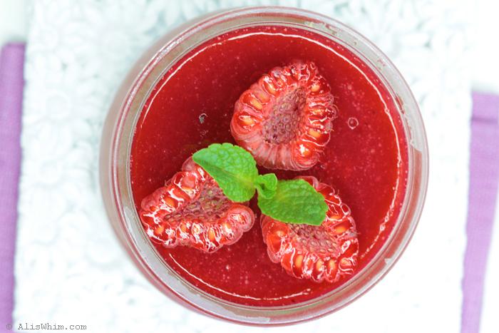 Japanese pearls with raspberries