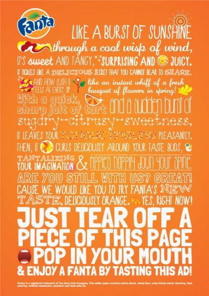 Fanta crea un anuncio que se puede comer Fanta crea un anuncio que se puede comer