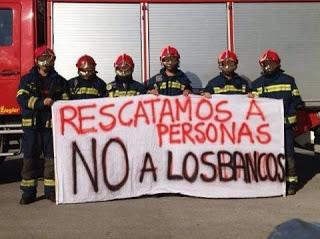 Los bomberos de A Coruña, Barcelona, Madrid y Canarias,  contra los desahucios