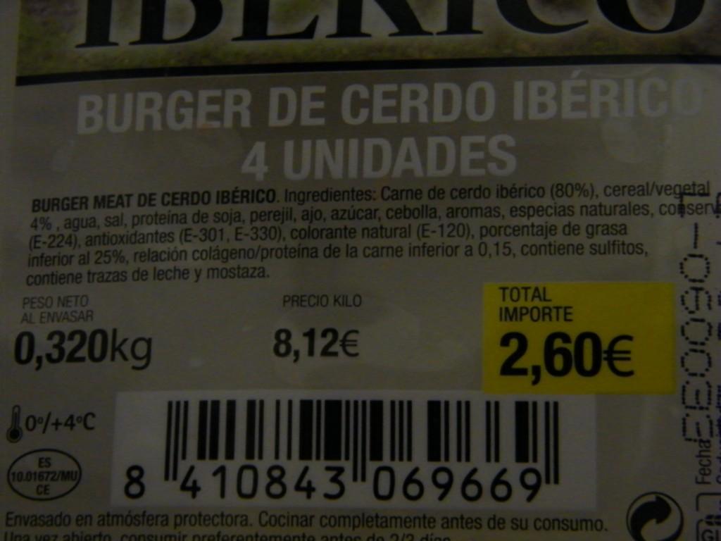 etiqueta hamburguesa Etiquetas; Parte 1 Carnes
