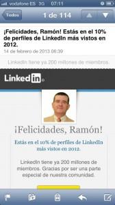 Linkedin, mi perfil entre el 10% de los más visitados #linkedin