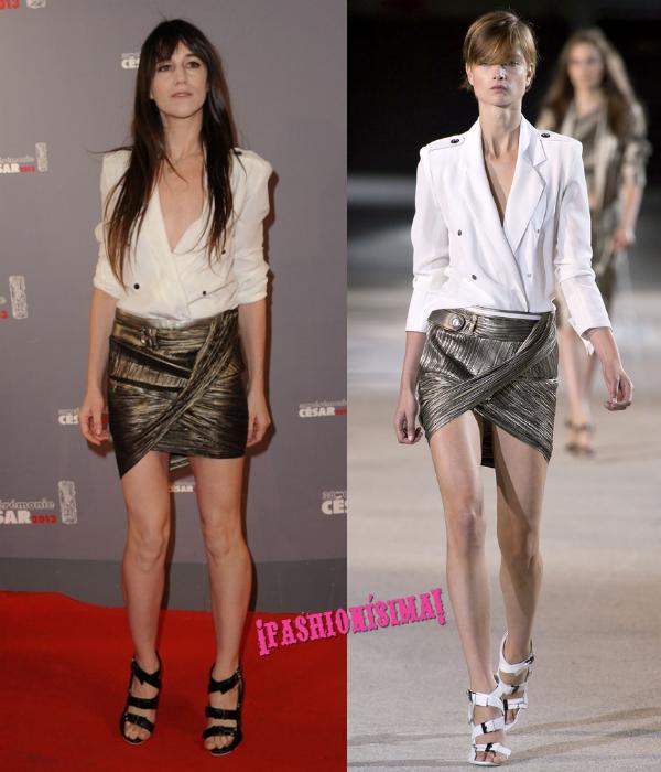 charlotte gainsbourg prix cesar red carpet Anthony Vaccarello ss13 charlotte gainsbourg prix cesar red carpet Anthony Vaccarello ss13