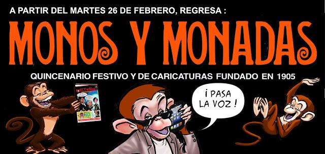 Monos y Monadas reaparece el martes 26 e febrero