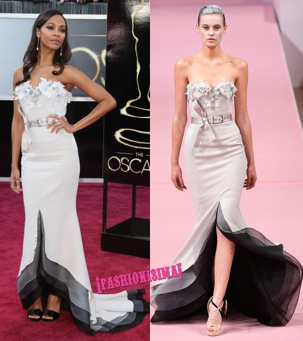 zoe saldana red carpet oscars 2013 vestido alta costura alexis mabille zoe saldana red carpet oscars 2013 vestido alta costura alexis mabille