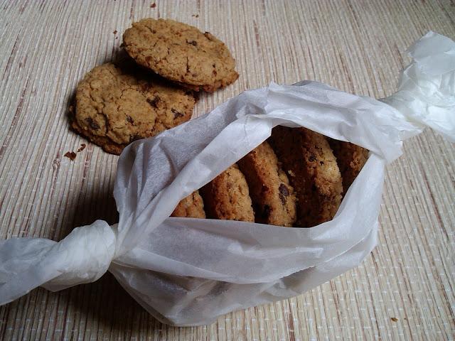 cookies de cacahuete con chispas de chocolate