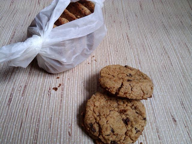 cookies de cacahuete con chispas de chocolate