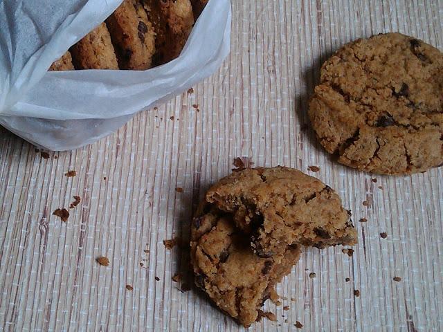 cookies de cacahuete con chispas de chocolate