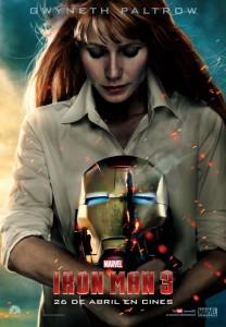 Cartel español de Iron Man 3 con Pepper Potts