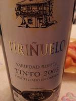cata vino tinto Tiriñuelo 2003  uva rufete