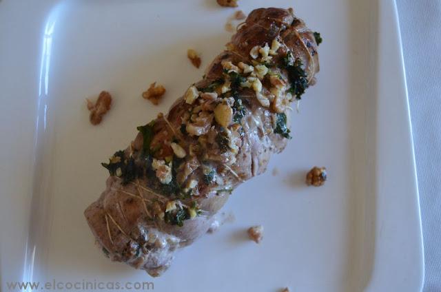 Solomillo relleno de champiñones y nueces Solomillo relleno de champiñones y nueces