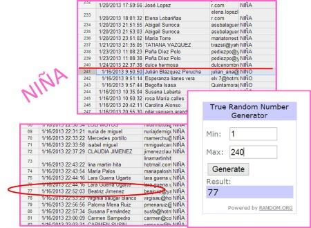 Resultado de la primera parte del sorteo retardado. Resultado de la primera parte del sorteo retardado.