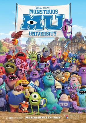 Monster University MU cartel película de Disney Pixar