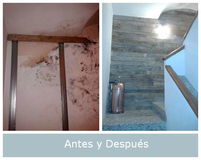 Antes y Después: La pared con humedad de Jon