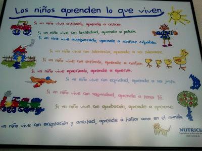 Cartel Los niños aprenden lo que viven, de Nutricia Cartel Los niños aprenden lo que viven, de Nutricia
