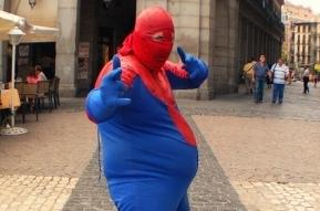 Spiderman en la Plaza Mayor de Madrid