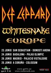 DEF LEPPARD-CONCIERTOS ESPAÑA DEF LEPPARD+WHITESNAKE+EUROPE. GIRA ESPAÑOLA