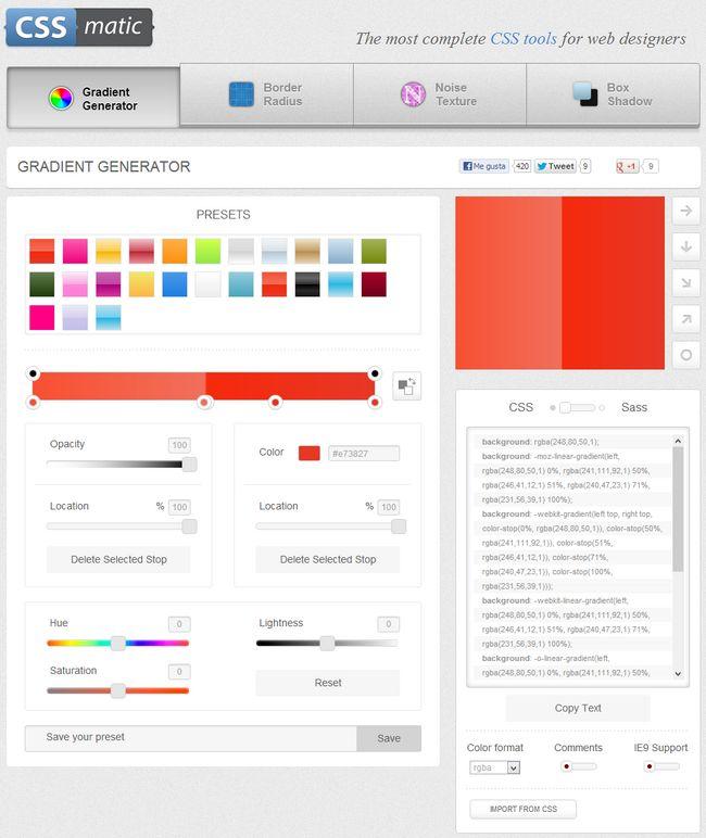 CSSMatic, 4 útiles herramientas para crear hojas de estilo cssmatic-gradientes
