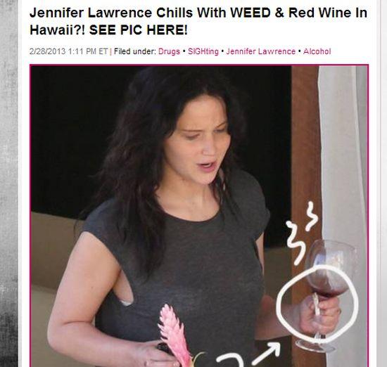 Delatan con foto  a Jennifer Lawrence fumando marihuana
